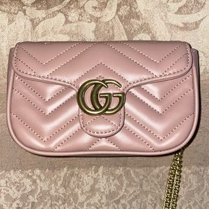 Auth Gucci Gg Marmont Beige Leather - #87578G12B